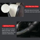 15   Carbon Fiber Black Leather Car Steering Wheel Cover Breathable Non-slip Us