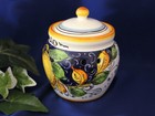 Tuscany Italian Pottery Garlic Jar Garlic Keeper Lemons Flowers Made In Italy
