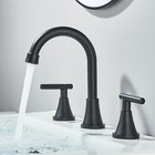 Black 8 waterfall Widespread Bathroom Sink Faucet Basin Vanity 3 Holes Mixer Tap