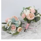 Rinlong 2 Pcs Wedding Bouquets For Bridesmaids Bride Pink Green Artificial