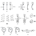 103pcs Piercing Kit For All Body Piercings Stainless Steel Jewelry    