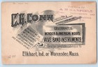 Wonder Solo Cornets Trade Card C G Conn Elkhart Indiana   Worcester Ma Antique