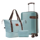 3pcs Luggage Set 20  Hardside Suitcase With Travel Toiletry Bag Lightweight Blue