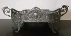 Antique Rare Footed Jardini  re Centerpiece Dish Tray Silver Plated Brass India