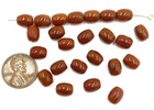 36 Vintage Czechoslovakian Glass Sienna Brown Smooth 8mm  Oval Beads W241