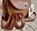 Rare Vintage Coach Plaza Bag Small 9860 British Tan Leather Shoulder Bag Usa 80s