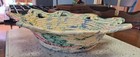 Vintage Handcrafted Country Style Floral Braided Fabric Basket 11  X 4 