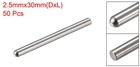 50pcs 2 5mm X 30mm Dowel Pins Round Head Flat Chamfered End Dowel Pin