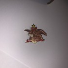 Anheuser Busch Logo Lapel Pin Red   Gold Colored Vintage Rare Beer Company
