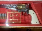 Vintage Hubley Colt 45 Diecast Cap Pistol And Original Box W  Lid   6 Bullets