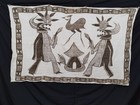 African Korhogo Mud Cloth     Hand-painted Vintage Wall Hanging Textile A23