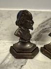 Pair Antique Cast Iron Shakespeare Bookends Heavy With Nice Details And Patina
