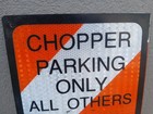 Chopper Parking Only Sign Heavy Gauge Steel Porcelain Reflective Motorcycle 12x9