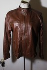 Unisex Western Leather Brown Full Zip 100  Leather Jacket Size L