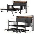 Daybed With Trundle And Led Light Heavy Duty Metal Twin Bed Frame Day Bed Pop