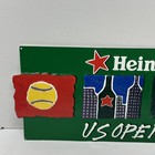 Vintage 1999 Heineken Us Open    99 Metal Tin Sign New York Tennis Agassi Serena