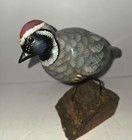 Vintage Folk Art Hand Carved   Painted Wooden California Quail Collectable