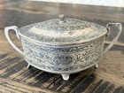 Vintage Persian Esfahan 84 Silver  87 5   Handmade Engraved Sugar Bowl