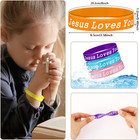 42pcs Jesus Loves You Silicone Bracelets Bulk Colorful Christian Jesus Rubber Wr