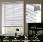 Lazblinds Cordless White 1  Room Darkening Vinyl Mini Blinds  28  W X 64 