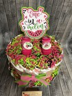 One In A Melon Baby Diaper Cake Shower Gift Centerpiece Newborn Present Girls