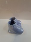 Vintage Ceramic Baby Booties Planter Pot Nursery Decor Light Blue Boy Girl