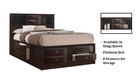 New 8 Drawers Storage Brown Queen King Bed Modern Bedroom Dark Cherry Furniture