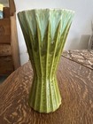 Vintage Vase Green Drip Glaze Mid Century 10   
