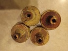 4 Wooden   Brass Door Knobs - 4 Painted   - Antique vintage - No Spindles