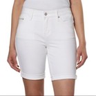 Calvin Klein Womens Denim City Bermuda Short  white Light  2 