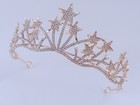 Women Stunning Star Crystal Rhinestone Rose Gold Color Party Hair Tiara Crown