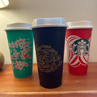 Lot Of 3 Collectable Starbucks Reusable Plastic Tumbler Travel Cup Mug  grande 