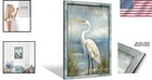 Coastal Scene Heron Art Print - Framed Blue Bird Artwork For Living Spaces