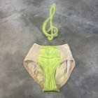 Vintage 1930s Showgirl Bottoms   Music Note Cuff Set Costume Hollywood Green