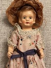 Vintage 4 5    German Painted Bisque Dollhouse Doll With Original Clothes
