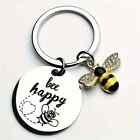 Bee Happy Key Chain  Inspirational Gift Stainless Steel Great For Collectors New