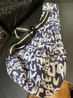 Pet Dog Cat Sling Carrier Tote Bag Soft Carrying Shoulder Bag Navy White Small