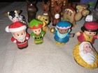 19 Fisher Price Little People Christmas Figures Lot Santa  Elf Reindeer