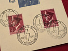 Third Reich Nazi German Adolf Hitler Birthday Stamp Sheet Spec Cancel Ww2 Wwii
