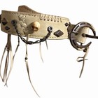 14th Addiction Ivory Men s Western Biker   Raider   Belt Studded Skull Deer Bone