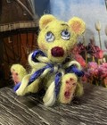 Mini Needle Felted Light Green Teddy Bear