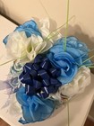 2 Tier Diaper Cake - Light Blue white- Boy Baby Shower Centerpiece