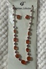 Pink   Orange Necklace And Earring Jewelry Set