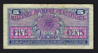 Series 611 Vietnam Era Military Payment Certificate - 5 Cents -  Very Fine
