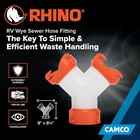 Camco Rhinoflex Camper rv Wye Sewer Hose Fitting   Features 360-degree Swivel En