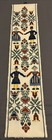 Vintage Scandinavian Needlepoint Bell Pull Folk Art 33x7 Wall Hanging Wool Linen