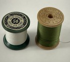 Lot 13 Vintage Wood Thread Spools Conso American J p Coats Corticelli Green Gold