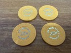 Vintage Las Vegas Club Casino 25c Poker Chip Token Obsolete Lot Of 4