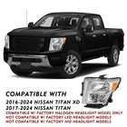 2016-2024 Titan Xd Halogen Headlight Driver Side Chrome Amber Plug Play Sealed
