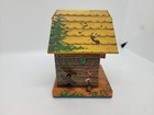Very Nice 1950 s T n  Nomura  Wind Up  Mechanical  Singing Bird   Birdhouse